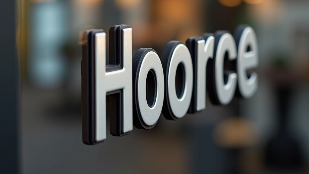 Close-up of storefront lettering showing professional sans-serif typography with proper kerning and spacing on metal signage
