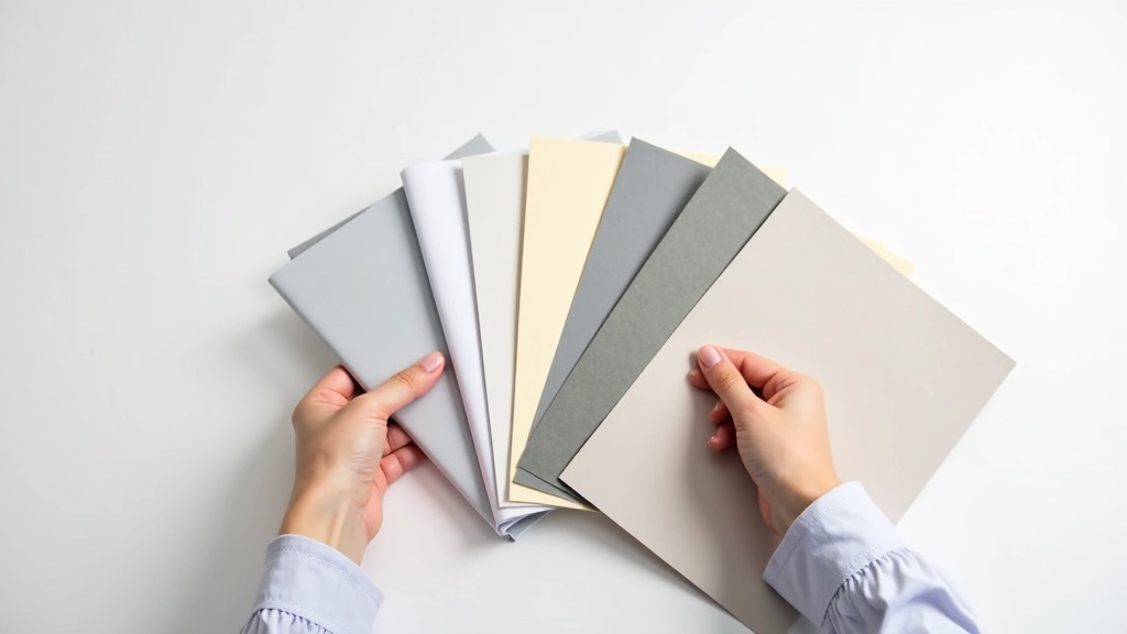 Hands holding samples of different printed materials showing various finishes and textures