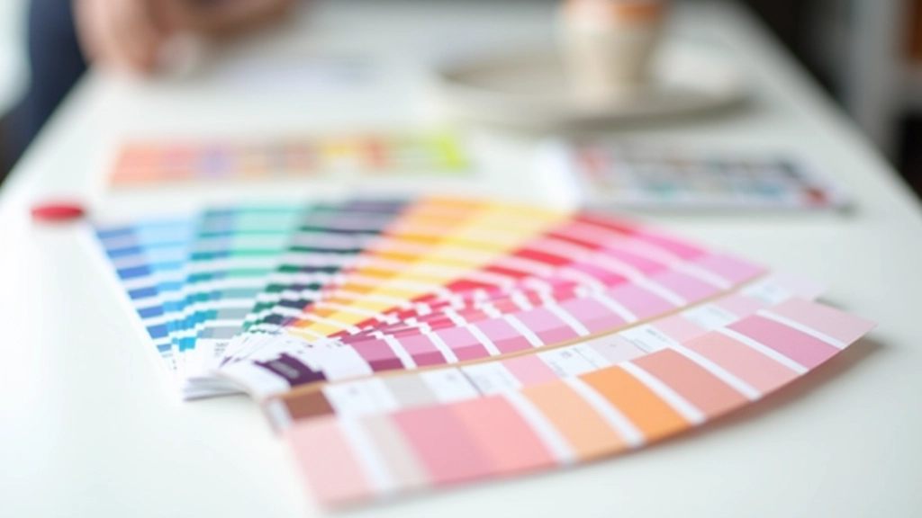 Pantone color swatches and CMYK color separation samples showing color accuracy
